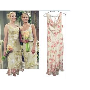 B Smart Dress 11/12 ASO Friends White Pink Floral Fairycore Y2K Bridesmaid VTG